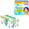 Pampers Luierset Premium Protection, maat 4 Maxi, 9-14kg (174 luiers) en vochtige doekjes Aqua 720 doekjes (15 x 48 stuks)