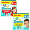 Pampers Pañales Premium Protection Pants T. 5 12-17kg (144 pañales) y Premium Protection Diapers T. 5 Junior 11-16kg (152 pañales)