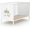 WEBABY Lit à barreaux Renard panneaux bois blanc 60x120 cm