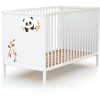 WEBABY Dětská postýlka Renard Panda s panely bílá 60 x 120 cm