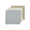 MEYCO Musslin Mullwindeln 3er-Pack Uni Offwhite/Light Grey/Sand