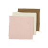 MEYCO Musslin Mullwindeln 3er-Pack Uni Offwhite/Soft Pink/Toffee