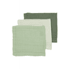 MEYCO Paquete de 3 paños de Muselina Uni Off white /Soft Green / Forest Green 