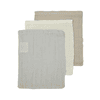 MEYCO Mousseline washandjes 3-pack Uni Off white / Light Grijs/ Sand 