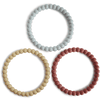 mushie Beißring Perlen-Armband, Mellow/Terracotta/Periwinkle, 3 Stück