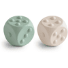 mushie Push Toy Dice 2 Piece Cambridge Blue/Shifting Sand 