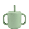 BEABA  ® Tazza in silicone con cannuccia verde salvia