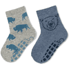 Sterntaler Calcetines ABS doble pack bisonte / oso polar gris claro 