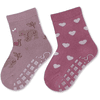 Sterntaler ABS-sokker Dobbeltpakke bjørn/hjerter Lilla