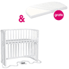 babybay Sivusänky Boxspring Comfort Plus valkoinen + patja Classic Soft