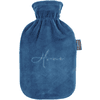 fashy® Wärmflasche 2L mit Flauschbezug und Stickerei, aqua