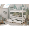 Kids Collective Hochbett 90x200 Etagenbett mit Rausfallschutz und Lattenrost weiß mit Schublade