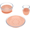 LÄSSIG Spisesæt af glas og silikone apricot 