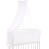 sand babybay®canopy piqué con nastro adatto a tutti i modelli white star mix /berry