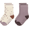 LÄSSIG Chaussettes antidérapantes pour enfants, pack de 2 Tiny Farmer lilas