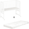 roba Safe asleep® 3 i 1 barneseng og samsoving hvit + madrass