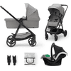 Kinderkraft Carro de bebé Newly 3 en 1 Mink Pro Moonlight Grey