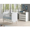 VIPACK Chambre bébé duo lit commode Kiddy bois blanc 3 pièces