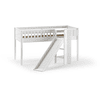 VIPACK Lit mezzanine enfant SCOTT toboggan bois blanc 90x200 cm