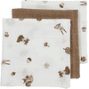MEYCO Pannolini di garza confezione da 3 Forest Animals - Toffee - 70 x 70 cm