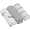 LÄSSIG Paños muselina para bebé M Strokes silver grey 60 x 60 cm pack 3 unidades