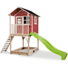 EXIT Maison cabane de jardin enfant toboggan Loft 700 bois rouge