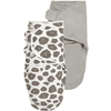 MEYCO Couverture d'emmaillotage bébé panthère neutre/uni grey lot de 2