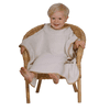 WÖRNER SÜDFROTTIER Ensfarvet muslin kalkstensbrun badeponcho 60x75 cm