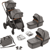 babyGO Duo Kinderwagen Duo Grey / brown grip