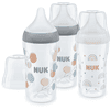 NUK Perfect Match flaskesæt med 3 flasker med temperatur Control 260 ml fra 3 måneder i hvid og grå