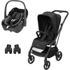 MAXI COSI carrito de bebé Set Leona 2 Essential Black & MAXI COSI Silla portabebés Pebble 360 Essential Black 