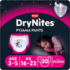 Huggies DryNites pyjamahousut kertakäyttöiset tytöt 3-5 vuotta 3 x 10 kpl
