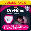 Huggies DryNites pantaloni del pigiama monouso per bambine in Disney Design 3-5 anni confezione jumbo 4 x 16