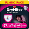 Huggies DryNites Pyjama Pants Einweg Mädchen in Disney Design 3-5 Jahre Jumbopack 4 x 16