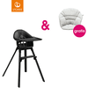 STOKKE® CLIKK™ Hochstuhl Midnight Black + gratis Sitzkissen Grey Sprinkles