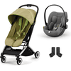 cybex GOLD Kinderwagen Orfeo Silver Nature Green inklusive Babyschale Cloud G i-Size Lava Grey und Adapter