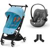 cybex GOLD Buggy Libelle Beach Blue inklusive autostol Cloud G i-Size Lava Grey og Adapter 