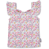 Sterntaler Plavkové tričko s krátkými rukávy a květinami ecru