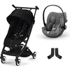 cybex GOLD Lastenrattaat Libelle 2 Moon Black sisältäen turvakaukalon Cloud G i-Size Lava Grey ja adapterin 