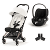 cybex PLATINUM Buggy Coya Rosegold Off White inklusive Babyschale Cloud T I-Size Sepia Black und Adapter 