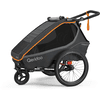 Qeridoo ® Przyczepka rowerowa dla dzieci Kidgoo 2 FIDLOCK Edition orange 