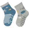 Sterntaler ABS-sokker dobbeltpakke haj/fisk medium blå 