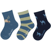 Sterntaler Lot de 3 chaussettes Camping bleu moyen