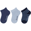 Sterntaler Kurz-Socken 3er-Pack Rippe blau 
