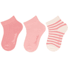 Sterntaler Krátké ponožky 3-pack rib matt pink 