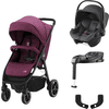 Britax Römer  Buggy B-Agile M Cherry Vin inklusive babyskydd Baby-Safe Core i-Size Mid night  Grå plus basstation Core och Adapter 