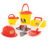 Wader Quality Toys Set de maçon avec casque, 8 pièces