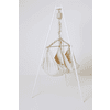 Membantu cuna 2 hamacas gemelar Set con soporte de muelle Basic y motor LeeLo01 blanco/natural 