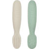 BEABA  ® Set di 2 cucchiai in silicone verde salvia/grigio velvet 
