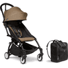 BABYZEN Kinderwagen YOYO2 6+ Black mit Textilset Toffee und GRATIS Backpack YOYO Black